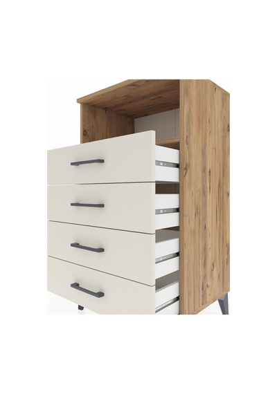 Hyperion Komodin Tek Raflı 4 Çekmeceli 60x44x106 Çam-aytaşı Atlas Çam