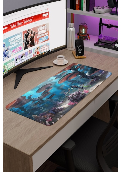 Subnautica Kaymaz Dikişli Kauçuk Oyuncu Mousepad V5 - 70x30 Xl Gaming Mouse Pad Fare Altlığı