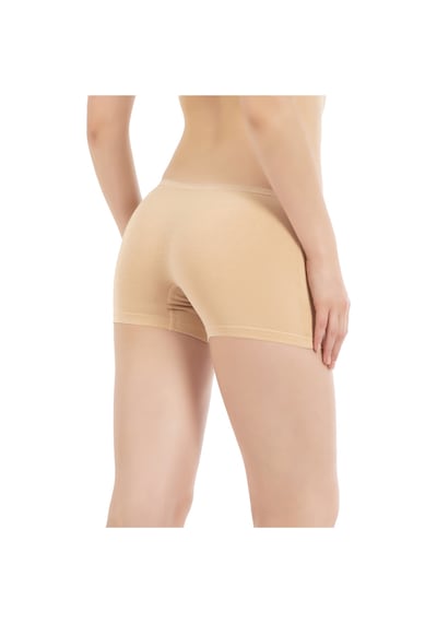 Özkan Underwear Özkan 0412 Kadın Likralı %95 Pamuklu Süprem Esnek Rahat Boxer Şort Tayt Ten