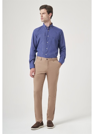 İmza Bej Yan Cep Slim Fit Casual Pamuklu Chino Pantolon 1003260178 KOYU BEJ