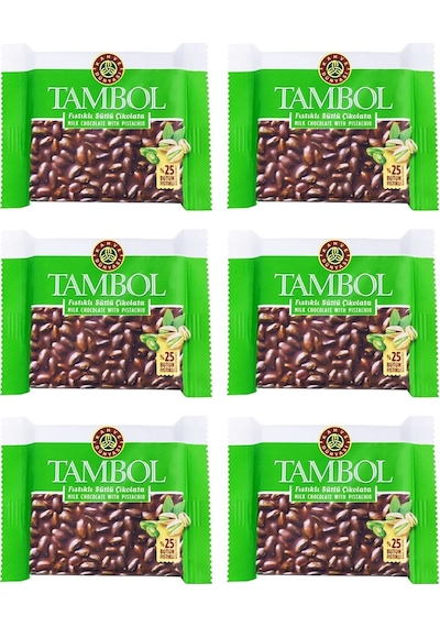 Kahve Dünyası Tambol Antep Fıstıklı Sütlü Çikolata 6 x 77 G