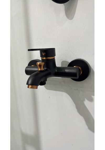 Armour Armatür Banyo Bataryası Ve Duş Seti Siyah Rose Siyah