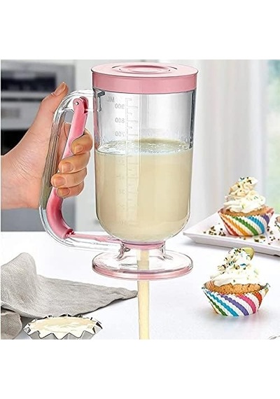 Pratik Hamur Dağıtıcı Pancake Muffin Akıtma Kabı, Çok Renkli, Medium Beyaz