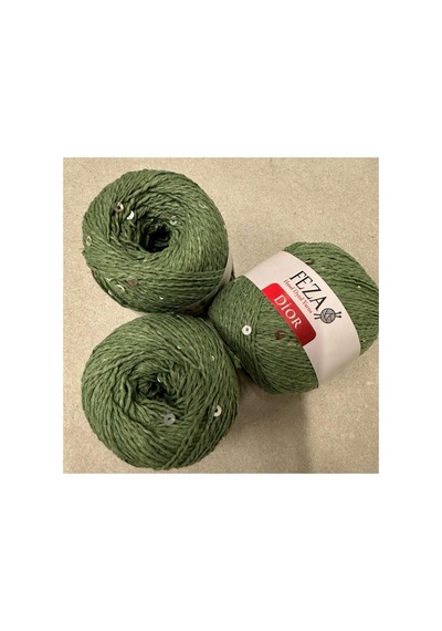 Pullu Örgü Ipi 802-807-yeşil Cotton-pamuk Ince Pullu Örgü Ipi % 75 Pamuk 100 Gr 310 M D'ior 1 Adet