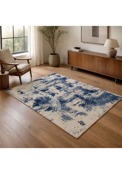 Kartela Halı Nivo Halı Kaymaz Taban Makinede Yıkanabilir Halı Lacivert - 200 X 300 Cm