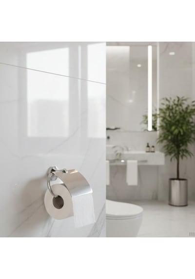 Metal Tuvalet Kağıtlığı Gümüş Renk Kapaklı Wc Kağıt Askısı 10x12 Cm Modern Banyo Aksesuarı Diğer