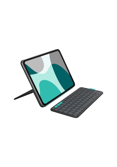 Logitech Flip Folio Apple Uyumlu iPad Pro 13 İnç M4 Air M2 Ve M3 İle Türkçe Klavyeli Tablet Kılıfı Siyah