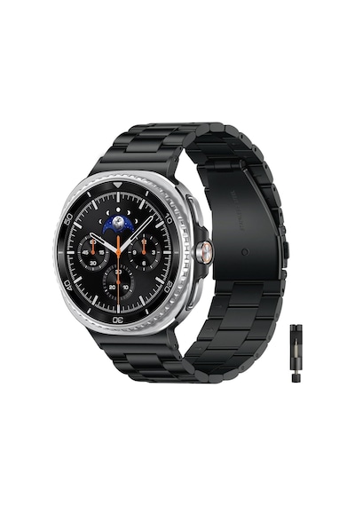 Samsung Galaxy Watch 8 40/44mm & Watch 8 Classic 46mm Uyumlu Paslanmaz Çelik Saat Kordonu Siyah