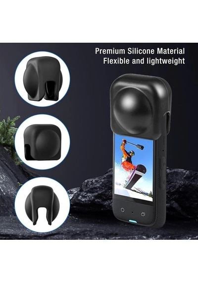 Oem Insta360 X5 X4 İçin Toz Geçirmez Çizilmez Silikon Lens Koruyucu Siyah
