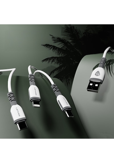 Lenyes Lc979 Usb-a To Micro Hızlı Şarj Özellikli Data Ve Şarj Kablosu 2.4a 1m Beyaz Beyaz
