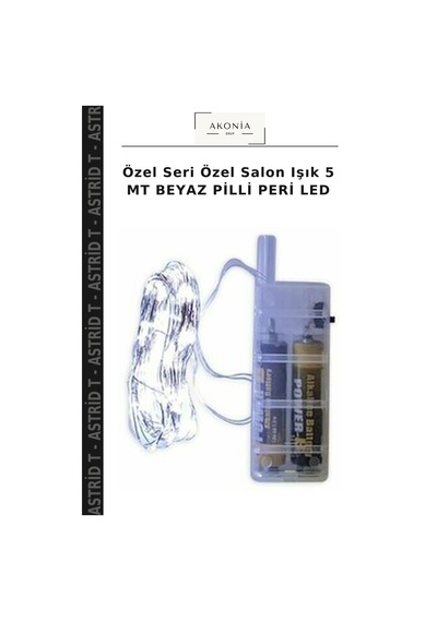Özel Seri Özel Salon Işık 5 Mt Beyaz Pilli Peri Led