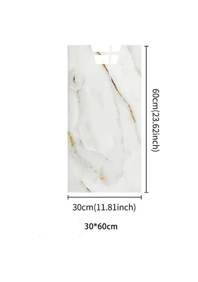 10 Adet 30x60cm Sade Gold Mermer Desen Yapışkanlı Köpük Duvar Paneli Kağıdı Banyo,tezgah Arasıtx-076 Çok Renkli