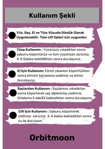 %100 Bitkisel Doğal El Yüz Saç Cilt Vücut Güzel Kokulu Orijinal Saf Lavanta Sabunu 120g - 1 Adet