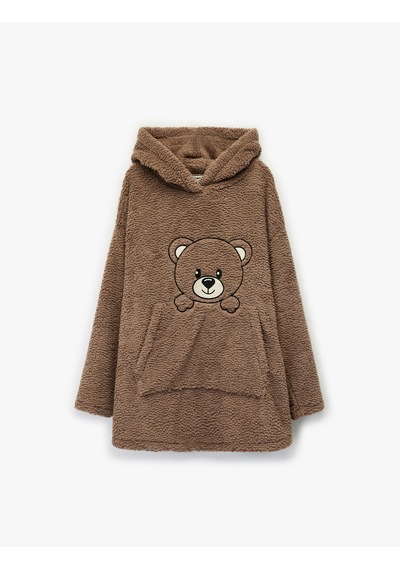 Koton Ayıcık İşlemeli Uzun Kollu Kapüşonlu Oversize Peluş Sabahlık Vizon 6wlk70016mk Vizon Koton Ayıcık İşlemeli Uzun Kollu Kapüşonlu Oversize Peluş Sabahlık Vizon 6wlk70016mk Vizon