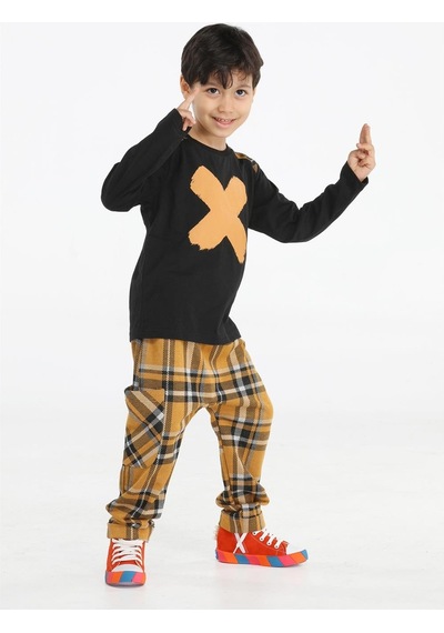 Casabony Casa Laci Ekose Pantolon + T-shirt Takım-desenli