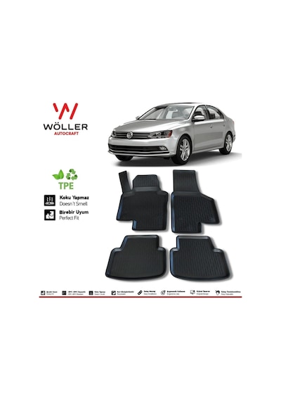 Volkswagen Jetta Paspas 2011 2019 Arası Uyumlu 3d Havuzlu Paspas