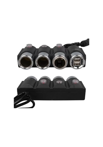 Hubrendy Sh Olesson 1508 12-24v 3lü Çift Usbli 120w 80 Cm Kablolu Araç Çakmak Çoklayıcı