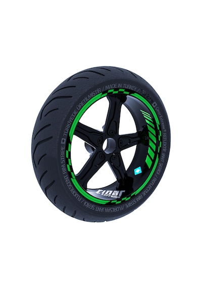 Orman Yeşili Moto GP İç Dış Jant Şeridi Takım Sticker Çınar Extreme