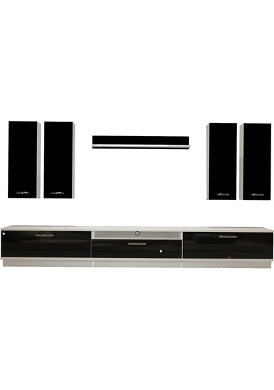 Decoraktiv Trendstyle 8d Mdf Tv Ünitesi Tv Sehpası Beyaz - Siyah