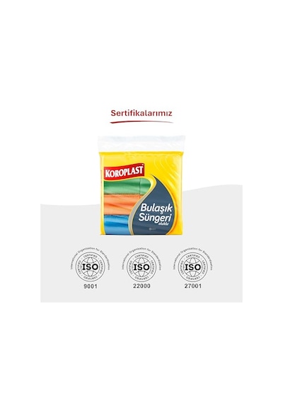 Koroplast Çift Taraflı Oluklu Bulaşık Süngeri 8'li, Çizik & İz Bırakmaz, Yağ Ve Leke Çıkarıcı Mutfak Temizlik Süngeri, Tava, Tencere, Tabak, Bardak, Çatal, Bıçak, Ocak, Tezgah, Cam & Seramik Yüzeyler Açık Indigo