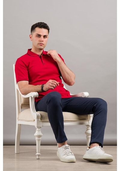 Nehir By Faruk Ülker Polo Yaka Çıtçıtlı Lacost Kumaş Erkek Tişört