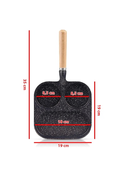 Premium Granit Döküm Çok Bölmeli Pancake & Yumurta Tavası Diğer