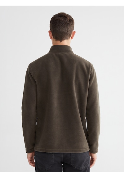 Lcwaıkıkı Classic Yeşil Dik Yaka Polar Erkek Sweatshirt