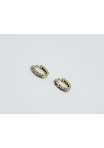 14k Gold Plated Vena Hoop Küpe Gold