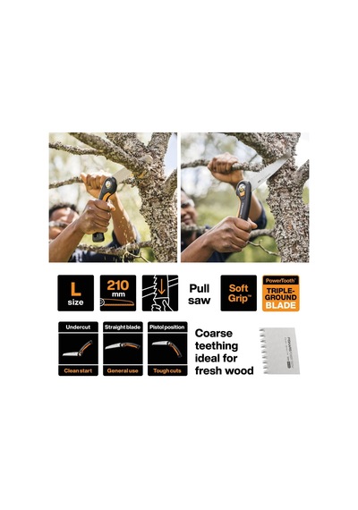 Fiskars Sw69 Plus Katlanır Testere, Siyah/turuncu, 21 Cm Uzunluk