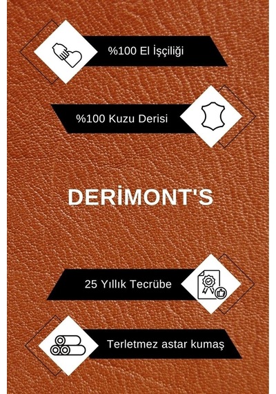 Deriwork Hakiki Kuzu Derisi Fermuarlı Kemer Detaylı Erkek Ceket Siyah Siyah