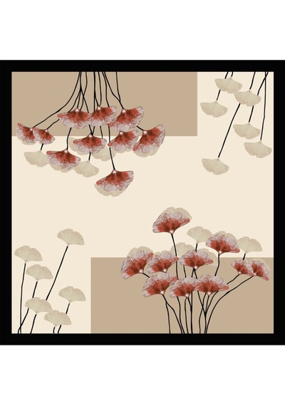 Tarzını Seç Siyah Ginkgo Fular / Bandana / Aksesuar / Şal / Eşarp 70x70