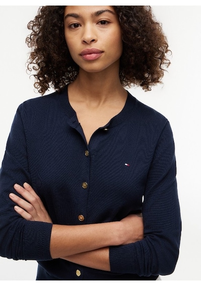 Tommy Hilfiger Co Jersey Stıtch C-nk Ls Cardı Kadın Mavi Kazak - Ww0ww42370