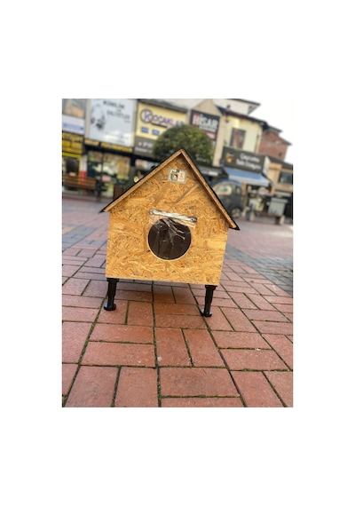 Kedi Evi Kedi Yuvası İç Ve Dış Mekan Su Ve Kar Yalıtımlı Özel Üretim Kedi Barınağı 55x45x65 Cm