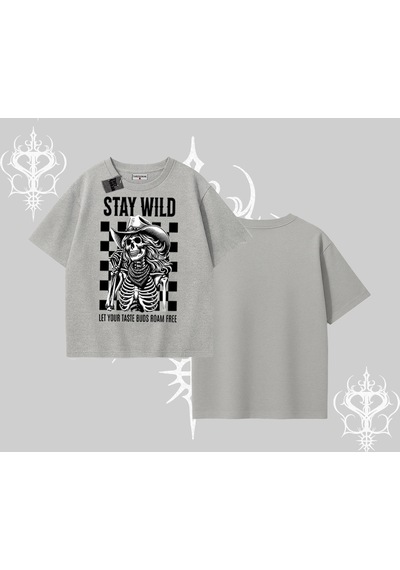 Startmore Startmore Oversize Tshirt Stay Wild Rock Spirit Urban Riot Gri