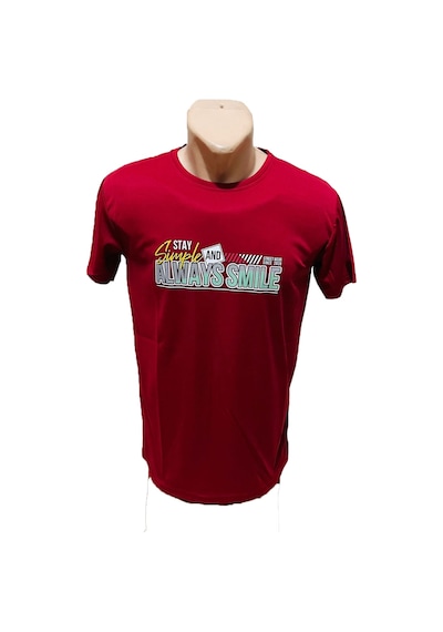 Bordo Smile Erkek Tişört Bordo