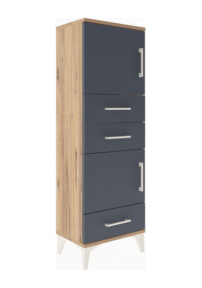 Arges Dolap 2 Raflı 3 Çekmeceli 2 Kapaklı 44x30x134 Çam-antrasit Çam
