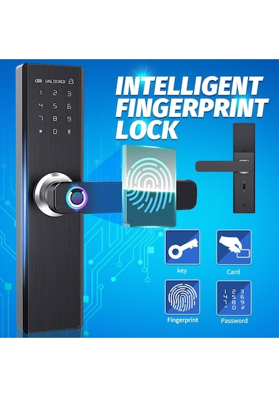 Biyometrik Parmak İzi Kilidi Güvenlik Akıllı Akıllı Kilit Şifre Kilidini Kapı Kilidi Kaydırma Tuş Kilidi Akıllı Elektronik Oteller