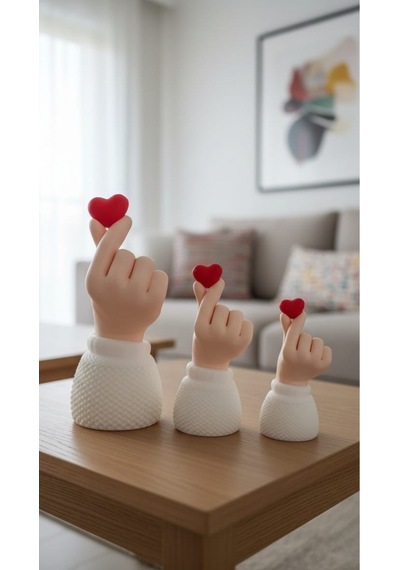 3d Finger Heart -korean Heart Biblo Seti-kalp Tutan El 3 Lü