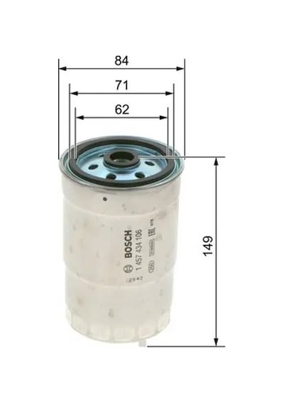 Vw Transporter T4 Yakit Filtresi 2.4d 1997-2002 Aja Bosch 1457434106