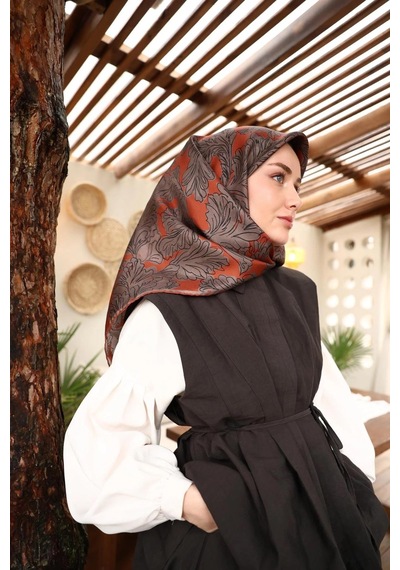 Silk Home Twill İpek Eşarp - 11468-23 Kiremit