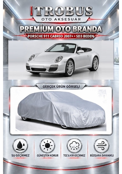 Porsche 911 Coupé 2007 Ve Sonrası Uyumlu Premium Araba Brandası Oto Branda Sd3 Beden