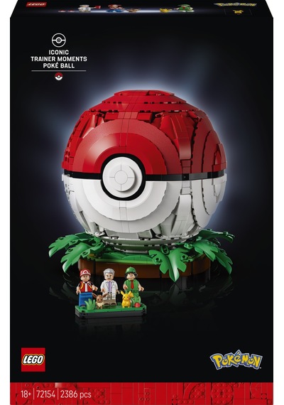 LEGO® Pokémon™ İkonik Eğitmen Anları Poké Topu 72154 - Yetişkinler için Gerçekçi Detaylar İçeren Model Yapım Seti (2339 Parça)