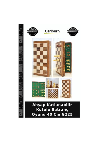 Ahşap Katlanabilir Kutulu Satranç Oyunu 40 Cm G225 Rakip Mücadelesi Eğitici Set Akıl Oyunları