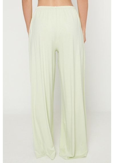 AC&Co / Altınyıldız Classics Kadın Mınt Yumuşak Dokulu Standart Fit Cepli Beli Lastikli Rahat Örme Pantolon Mint