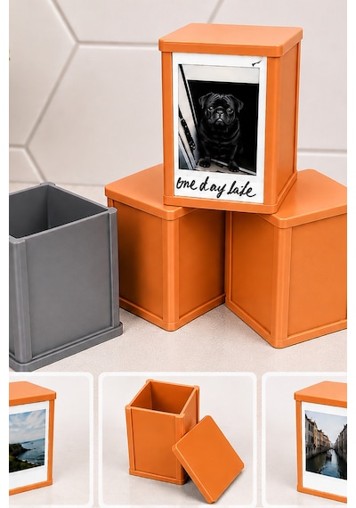 Mini Anı Fotoğrafı Saklama Kutusu Çerçeveli Kapaklı Dekoratif 3d Baskı