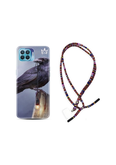 Oppo Reno 4 Lite Kılıf Rasta Boyun Askılı King Crow 1670