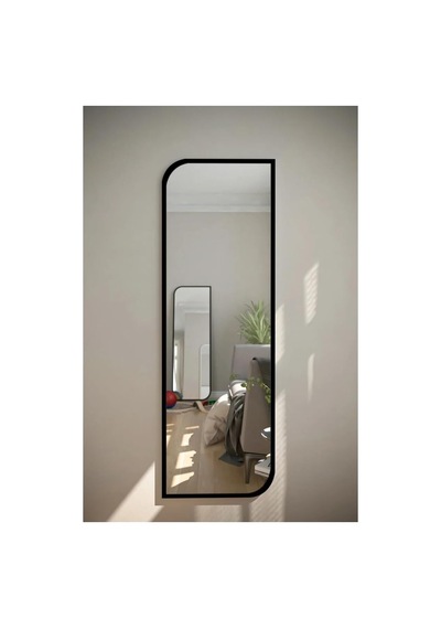 Tr Siyah Çapraz Oval Dekoratif Boy Duvar Aynası,siyah 40x120 Diğer