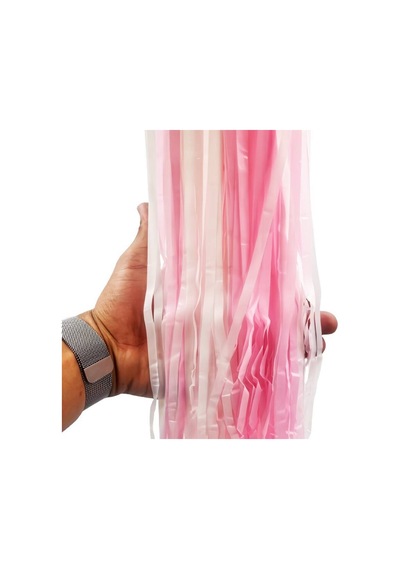 Pembe Beyaz Geçişli Masa Püskülü 240x 75 Cm