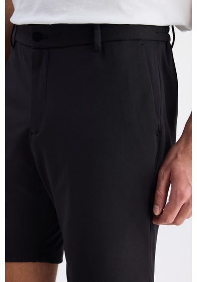 D'S Damat Ds Damat Relaxed Fit Pilesiz Siyah Düz Şort 6hc13na01751m 001