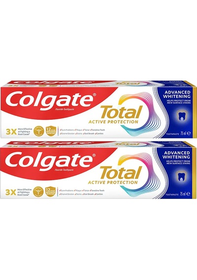 Colgate Total Gelişmiş Beyazlık Diş Macunu 75 Ml 2 Adet